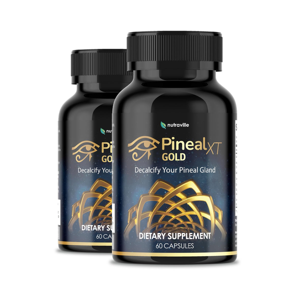 Flacon de Nutraville Pineal XT Gold avec 60 capsules végétariennes
