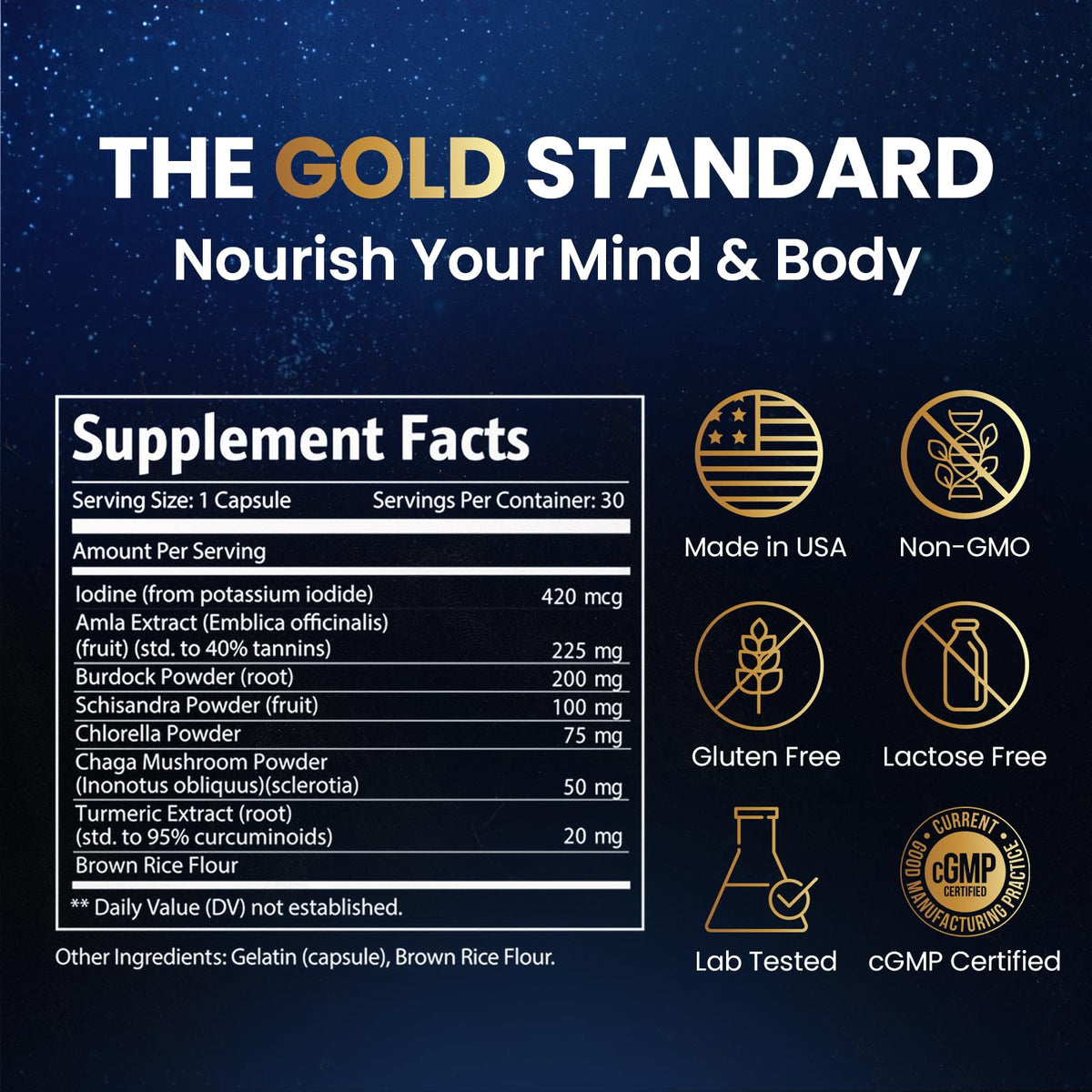 Flacon de Nutraville Pineal XT Gold ouvert avec capsules visibles