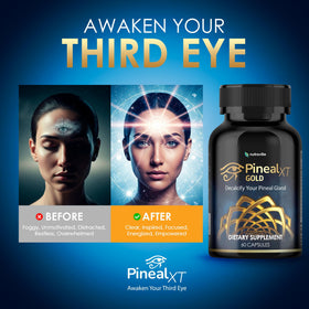 Flacon de Nutraville Pineal XT Gold vu de côté