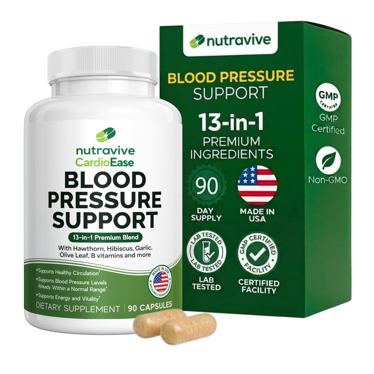 Flacon de Nutravive 13 en 1 Complément Alimentaire 90 Capsules