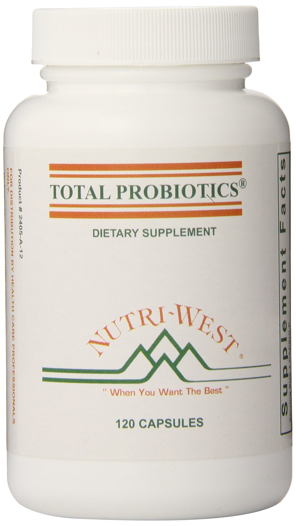 Flacon de nutri-west Total Probiotics 120 capsules vue de face