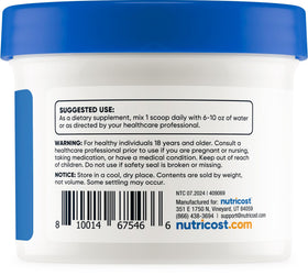Flacon de Nutricost 5-HTP sur un fond neutre