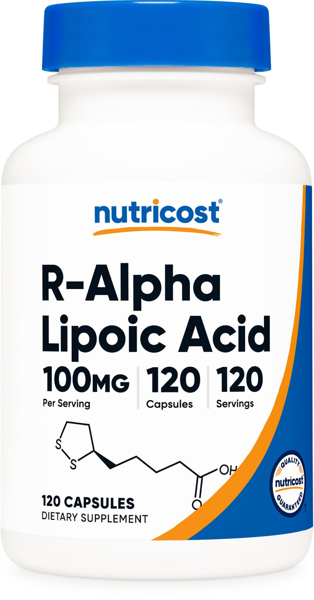 Flacon de Nutricost Acide Alpha Lipoïque R 100mg 120 capsules végétales