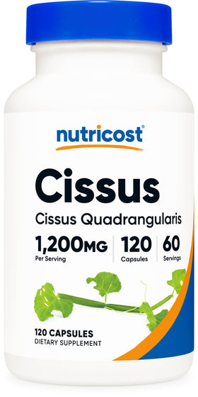 Flacon de Nutricost Cissus Quadrangularis 1200mg avec 120 gélules