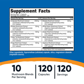 Flacon de Nutricost Complexe de Champignons avec capsules