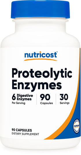 Flacon de Nutricost Enzymes Protéolytiques 90 capsules végétaliennes