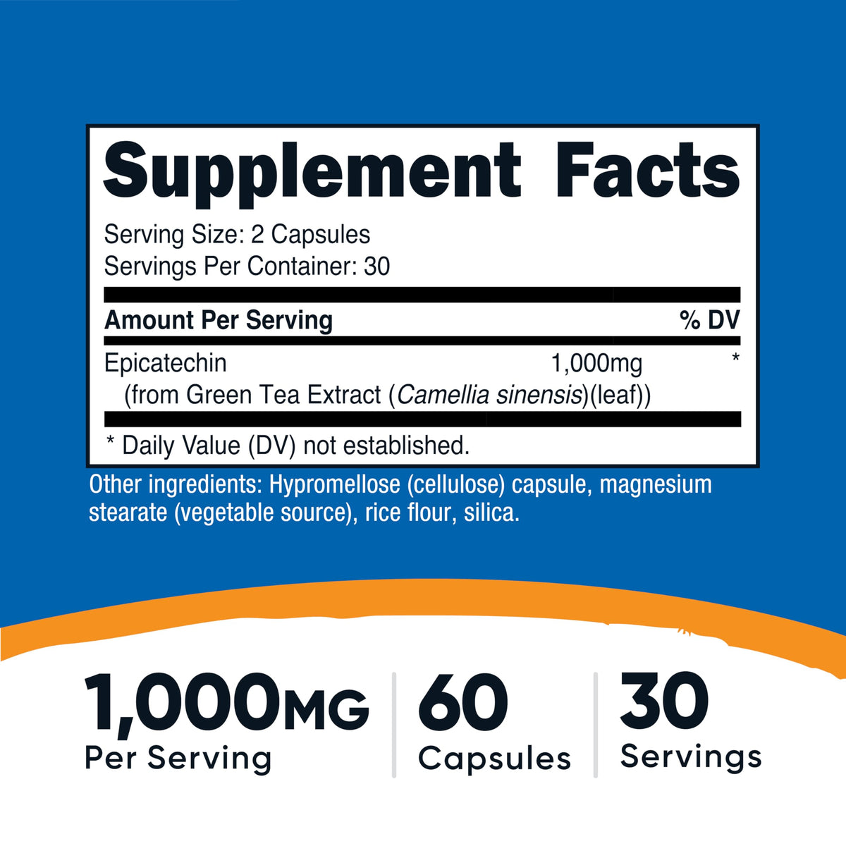 Flacon de Nutricost Epicatechin avec capsules
