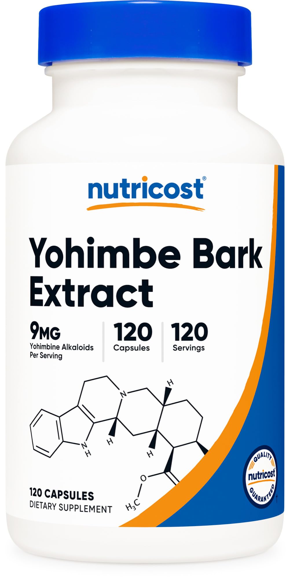 Flacon de Nutricost Extrait d'Écorce de Yohimbe 450mg 120 capsules