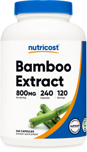 Flacon de Nutricost Extrait de Bambou 400mg, 240 capsules, vue avant