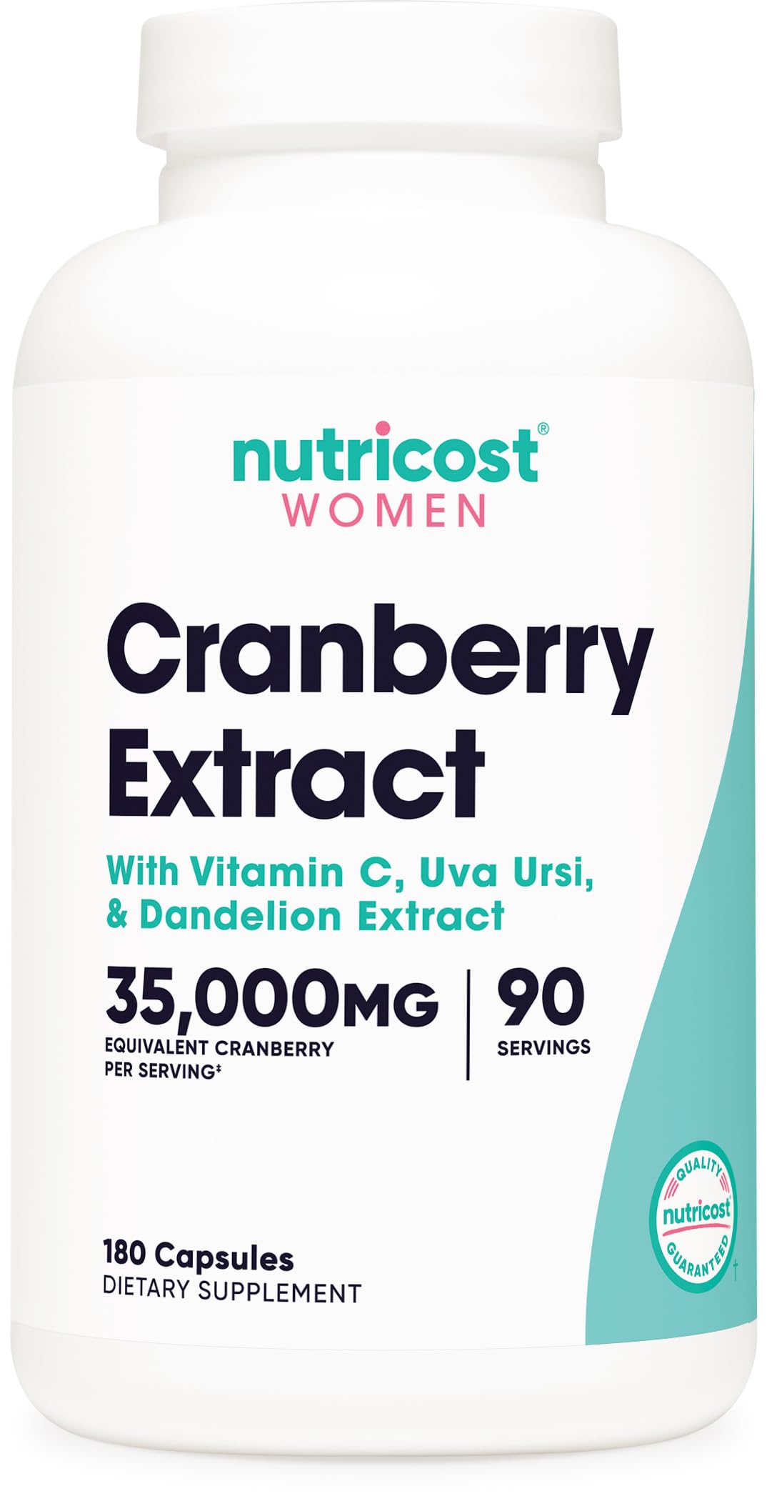 Flacon de Nutricost Extrait de Canneberge 180 Capsules vue de face