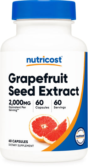 Flacon de Nutricost Extrait de Pépins de Pamplemousse 500mg 60 Capsules