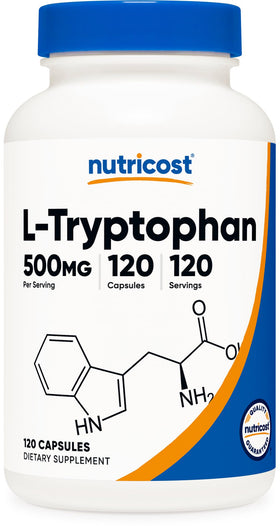 Flacon de Nutricost L-Tryptophan 500mg 120 capsules vue avant
