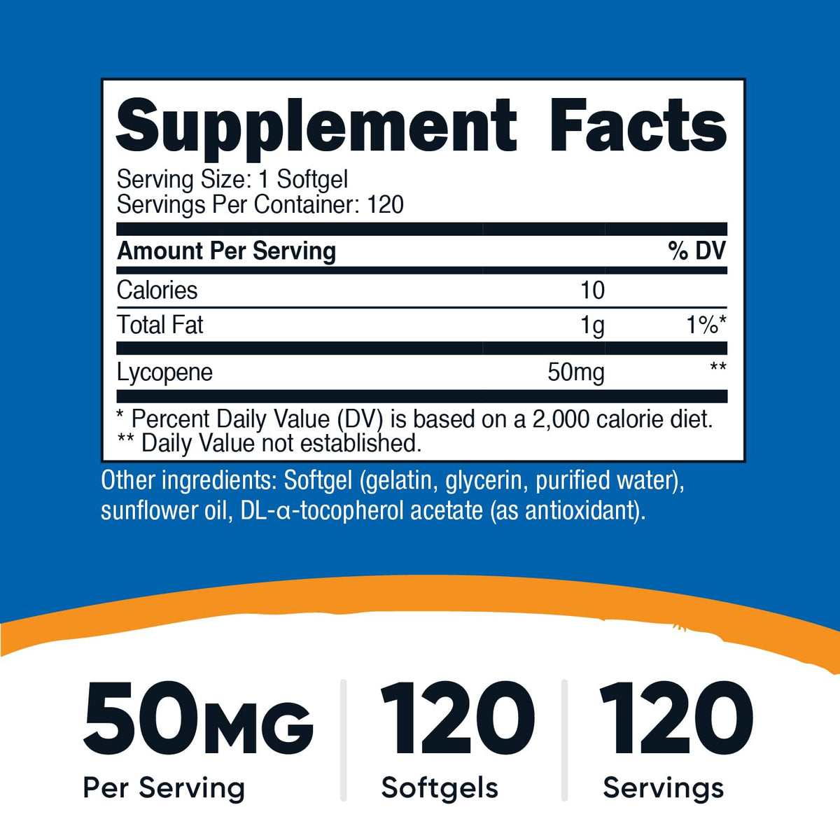 Flacon de Nutricost Lycopène 50mg Softgels ouvert avec gélules