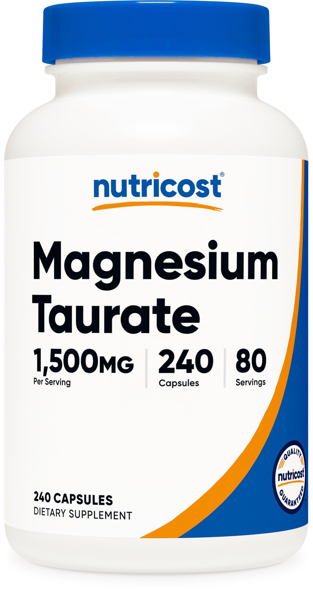 Flacon de Nutricost Magnésium Taurate 240 capsules vue de face