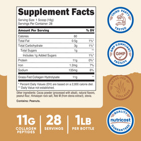 Flacon de Nutricost Peptides de Collagène 540g avec étiquette