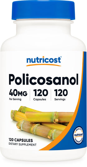 Flacon de Nutricost Policosanol 40mg avec 120 capsules végétariennes