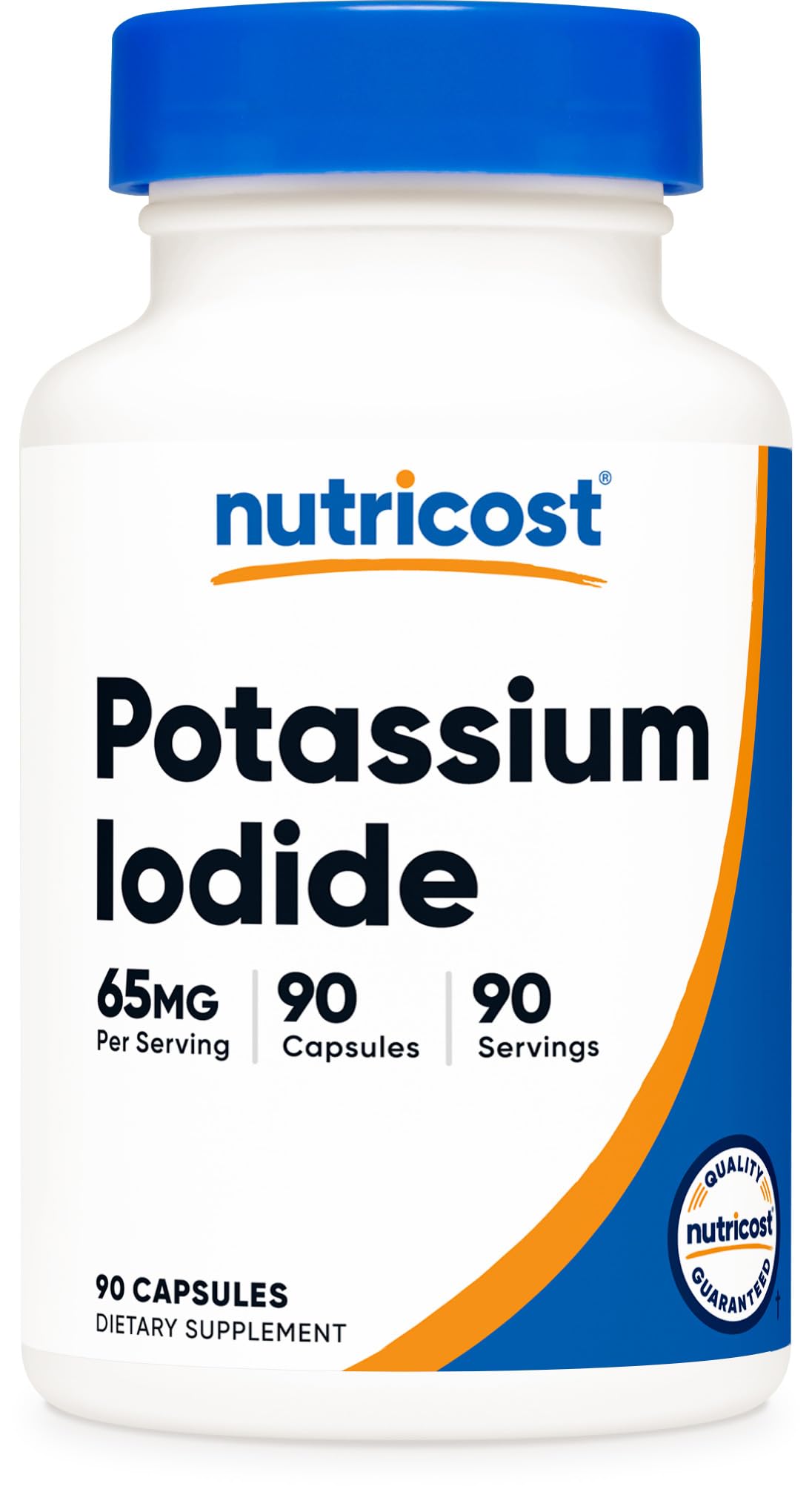 Flacon de Nutricost Potassium Iodide 65mg 90 Capsules, vue avant