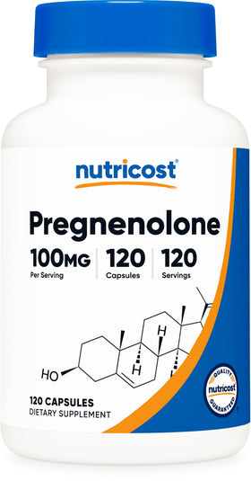 Flacon de Nutricost Pregnenolone 100mg avec 120 capsules végétariennes