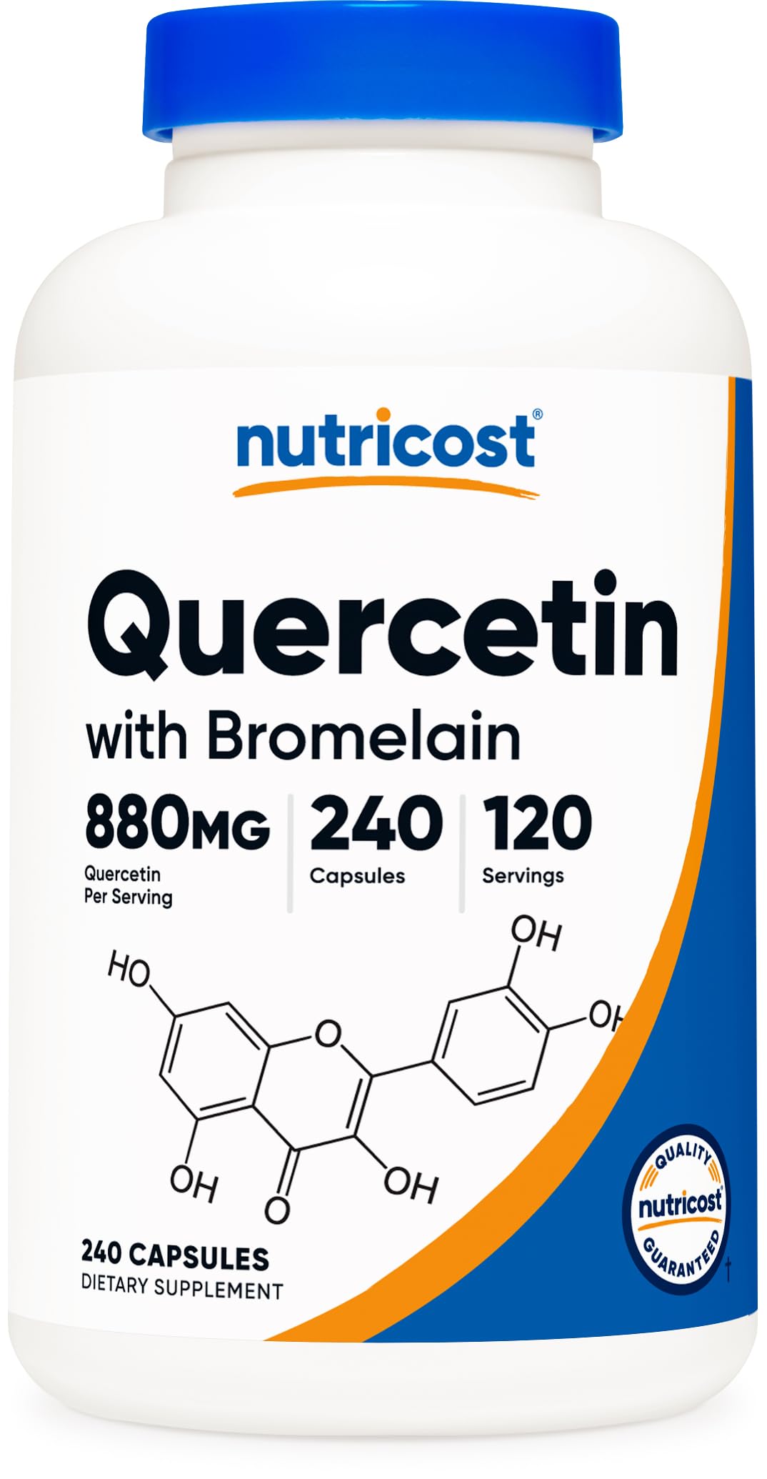 Flacon de Nutricost Quercetine 880mg avec 240 gélules végétariennes