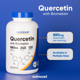Flacon de Nutricost Quercetine ouvert montrant les gélules