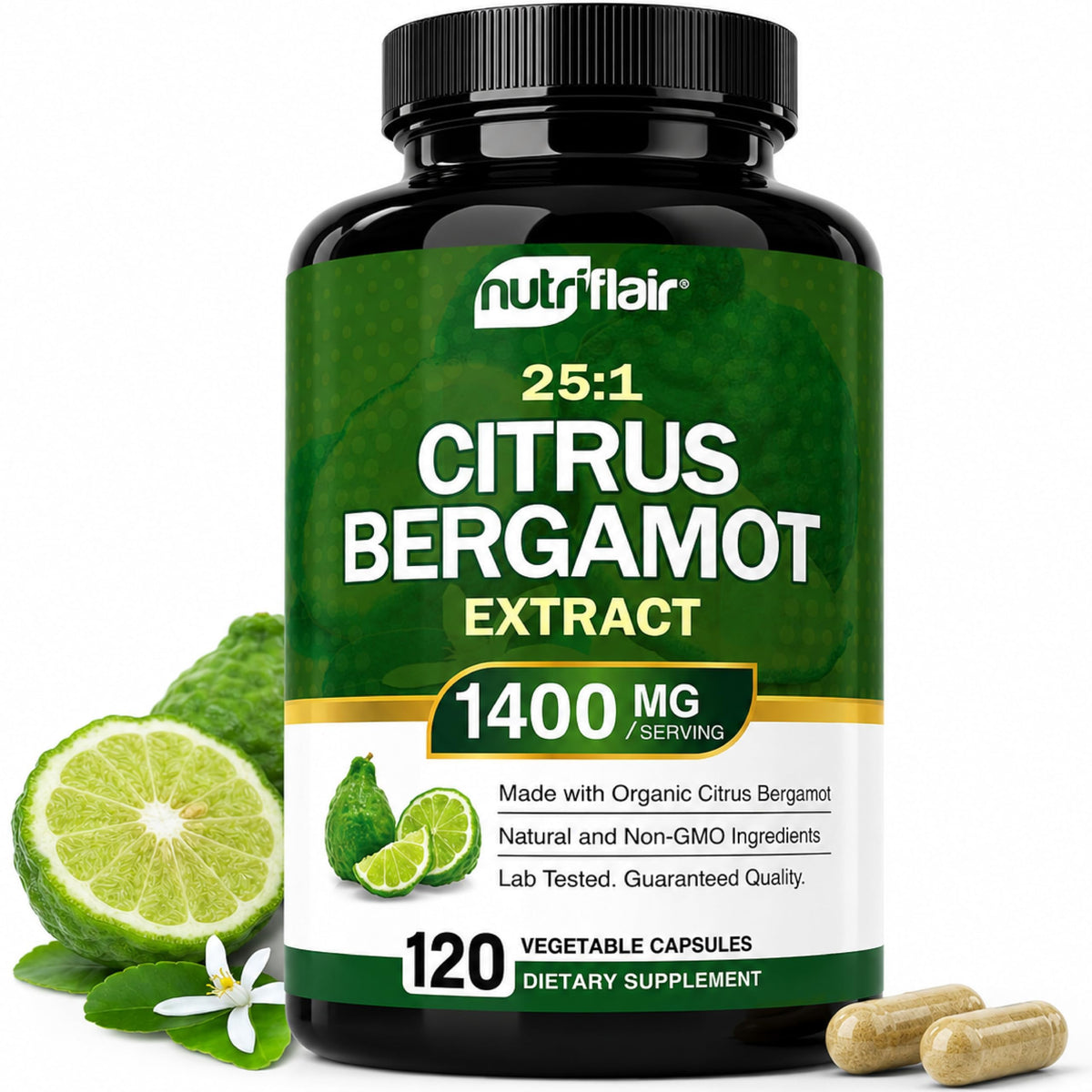 Flacon de NutriFlair Citrus Bergamot 1400mg vue de face