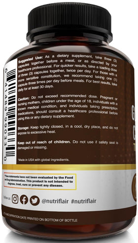 Flacon de NutriFlair Glucosamine Chondroïtine sur une table
