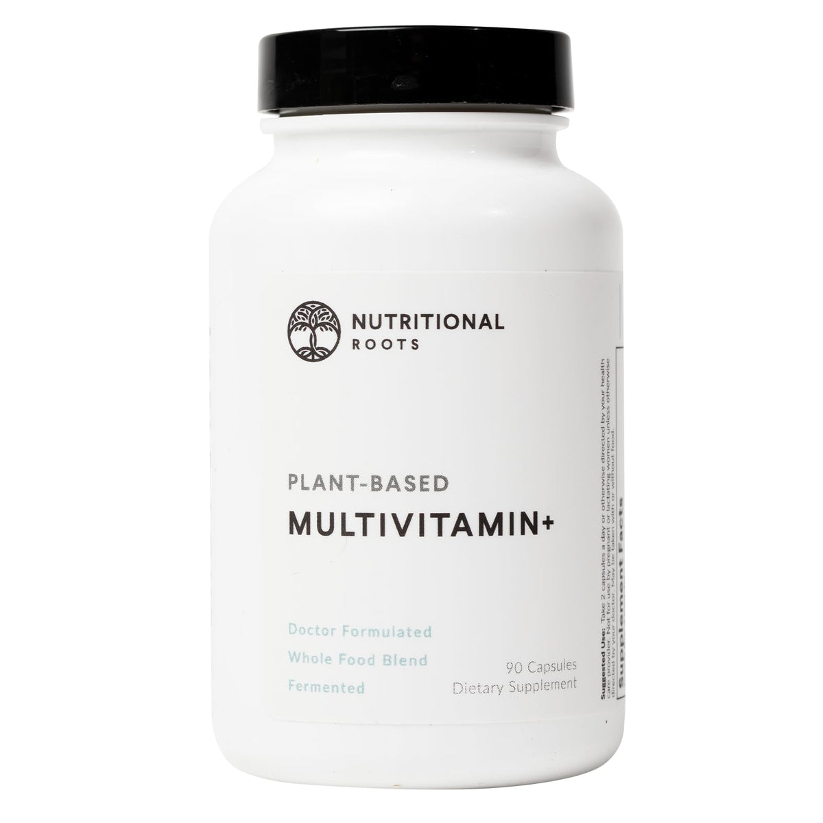 Flacon de Nutritional Roots Multivitamine Végétale 90 capsules vue de face