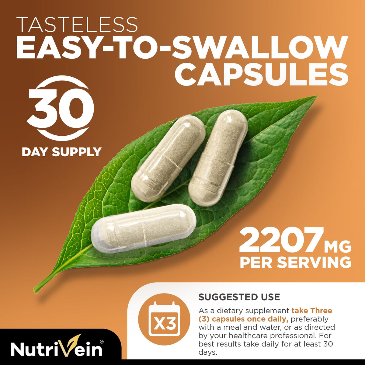 Flacon de Nutrivein avec capsules à côté