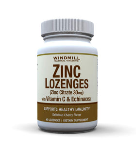 Flacon de pastilles de zinc Windmill avec Échinacée et Vitamine C, 60 pastilles