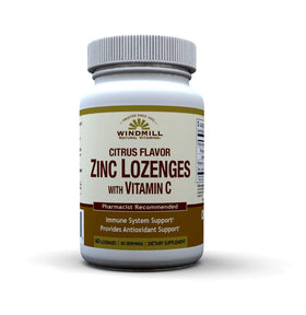 Flacon de pastilles de zinc Windmill avec vitamine C, 60 unités