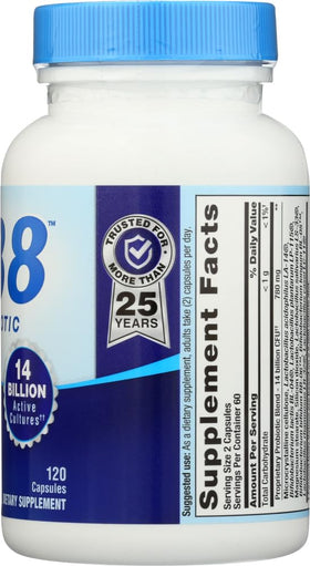 Flacon de PB8 Probiotique Nutrition Now ouvert