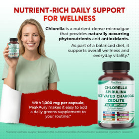 Flacon de PEAKPURY Chlorella et Spiruline ouvert