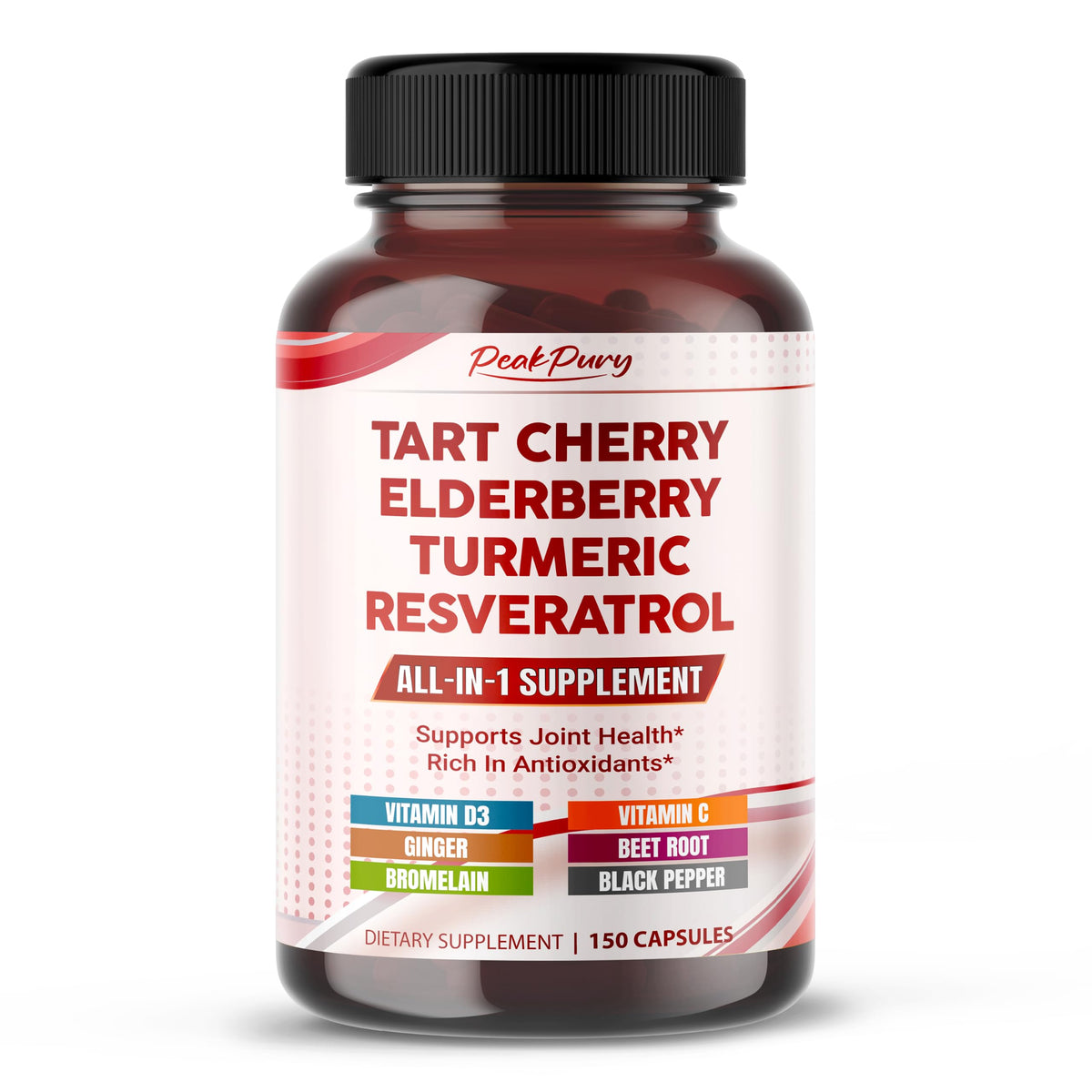 Flacon de PEAKPURY Complément Alimentaire Cerise Acide 150 Capsules