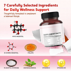 Flacon de PEAKPURY Inositol sur une table