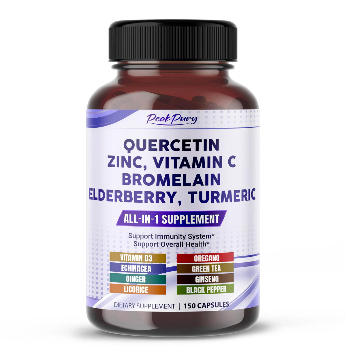 Flacon de PEAKPURY Quercétine avec 150 capsules