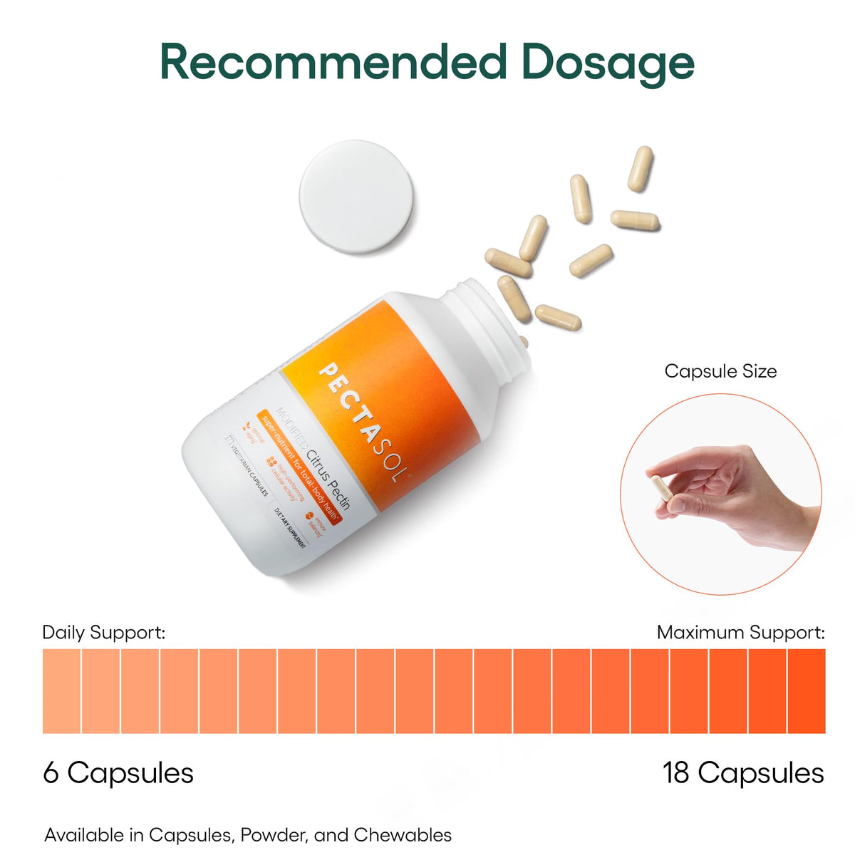 Flacon de PectaSol EcoNugenics ouvert montrant les capsules à l'intérieur