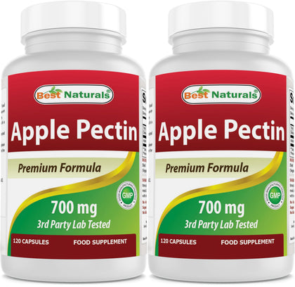 Flacon de pectine de pomme Best Naturals 700 mg, 120 capsules avant