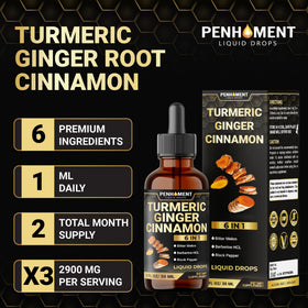 Flacon de Penhoment Curcuma avec ingrédients visibles