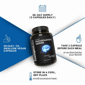 Flacon de phosphatidylsérine Intelligent Labs avec capsules à l'intérieur