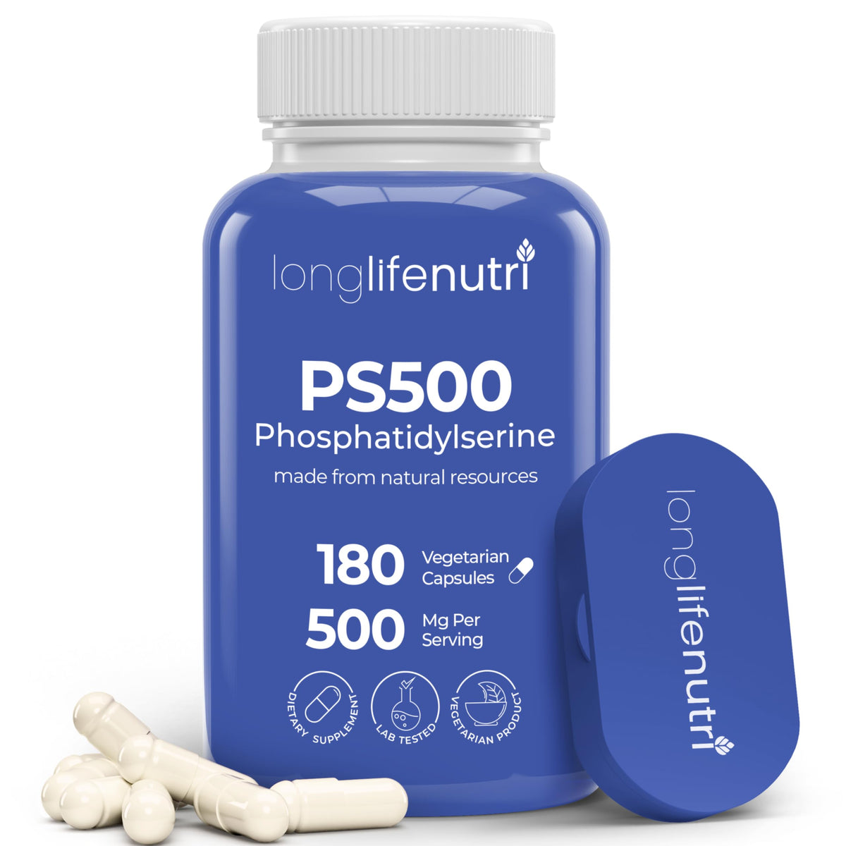 Flacon de Phosphatidylserine Pure 500mg 180 gélules végétariennes