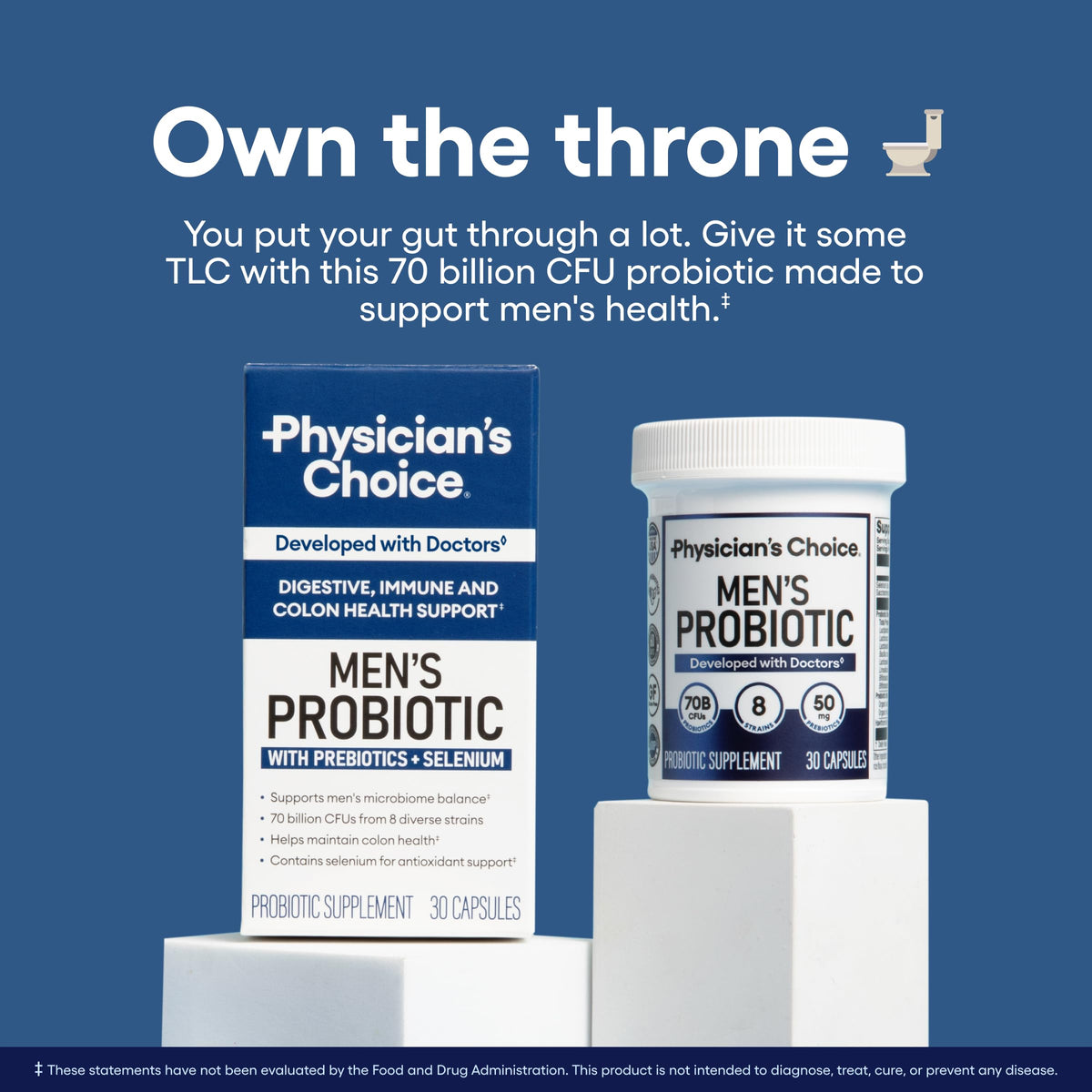 Flacon de Physician's CHOICE Probiotiques pour Hommes avec étiquette