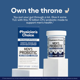 Flacon de Physician's CHOICE Probiotiques pour Hommes avec étiquette