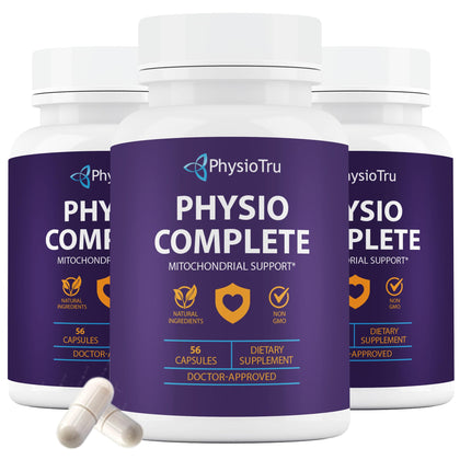 Flacon de PhysioTru CoQ10 150mg avec capsules visibles