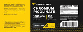 Flacon de Picolinate de Chrome Primaforce avec des comprimés visibles