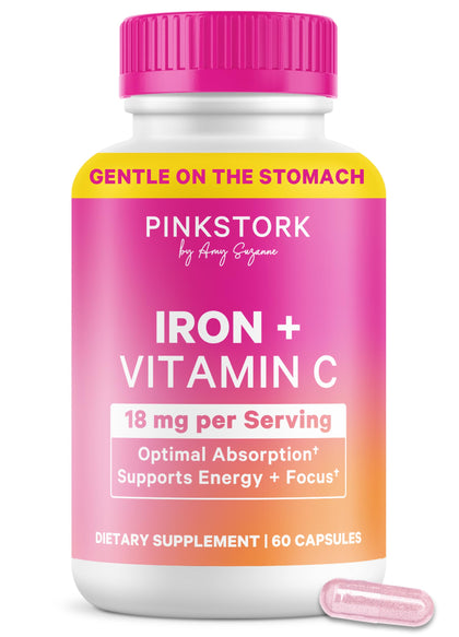 Flacon de Pink Stork Fer Femme 60 capsules vue de face