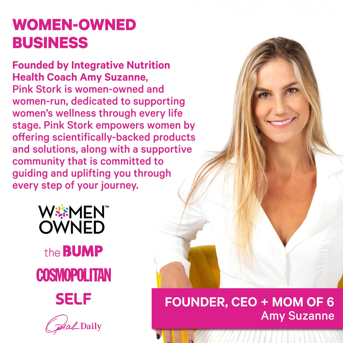 Flacon de Pink Stork Folate sur une table en bois
