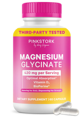 Flacon de Pink Stork Magnésium Glycinate 60 capsules