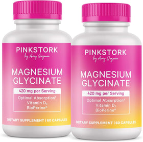 Flacon de Pink Stork Magnésium Glycinate 60 gélules vue de face