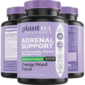 Flacon de PLANTFUL RESEARCH Complément Alimentaire Soutien Surrénalien 60 Capsules