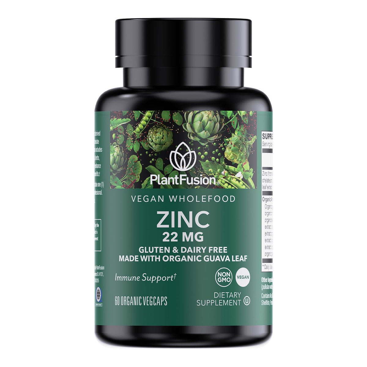 Flacon de PlantFusion Zinc Végétalien 22 mg avec 60 capsules